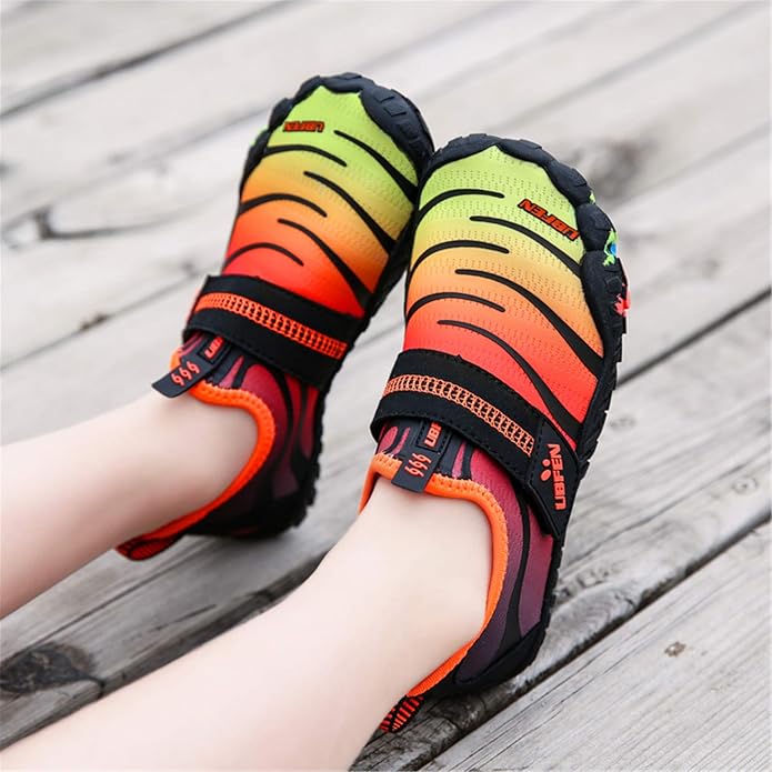UBFEN Water Shoes for Kids Boys Girls Aqua Socks Barefoot Beach Sports Swim Pool Quick Dry Lightweight Toddler Little Big Kid