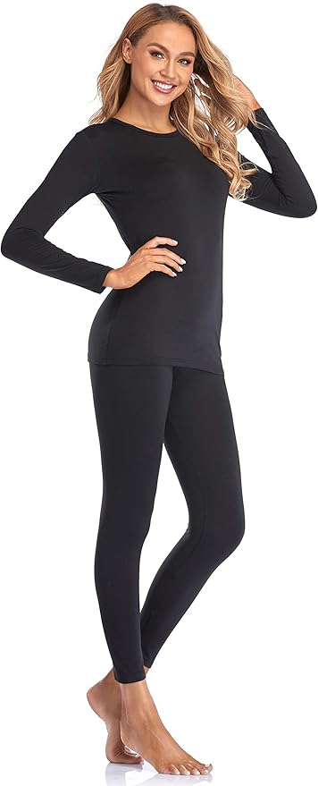 Malist Women's Thermal Underwear Ultra Soft Long Johns Top with Fleece Lined