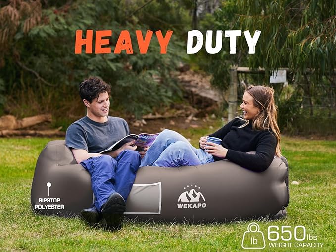 WEKAPO Inflatable Sun Lounger, Air Sofa, Hammock, Portable, Waterproof and Leak-Proof, Ideal for Backyard, Beach, Travel, Camping, Picnics and Music Festivals