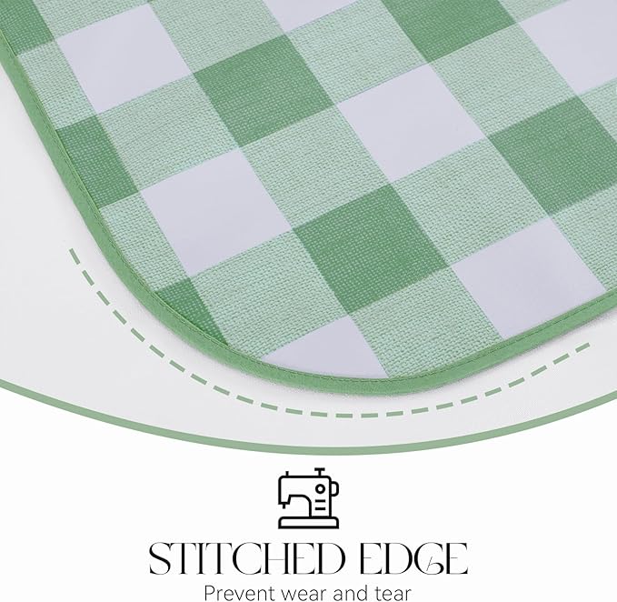 MOSAYT Rectangle Vinyl Tablecloth, 100% Waterproof Buffalo Gingham Plastic Table Cloth, Heavy Duty Wipeable Table Covers for Picnic, Outdoor, Camping - 54 x 54, Green