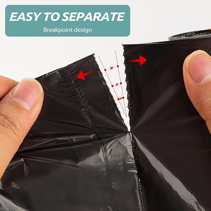 3 Gallon Small Trash Bags 100 Count Biodegradable Mini Garbage Bags Leakproof & Tear Resistant Trash Can Bin Liners Fit Bathroom, Office, Car, Diaper Pail Unscented Black