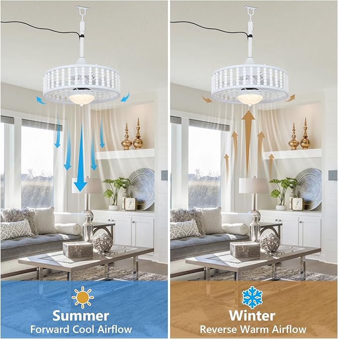 Outdoor Ceiling Fans with Lights and Remote, Waterproof LED Dimmable Ceiling Fan, Reversible, 3CCT, 6 Wind Speeds, White Plug in Ceiling Fan, Farmhouse Boho Hanging Gazebo Fan for Patios Porch Indoor