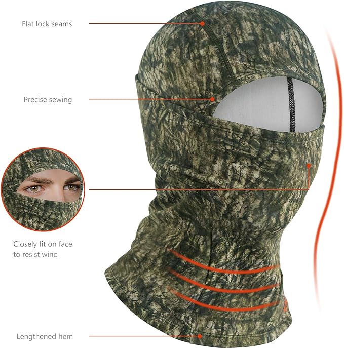 BASSDASH Winter Balaclava Fleece Ski Mask Ninja Hood Neck Warmer Fishing Hunting
