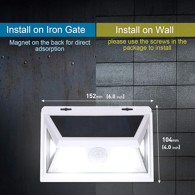 Upgrade with Magnet 3Pack Solar Motion Sensor Lights, Ultra Bright Outdoor Lights, 270 ° Wide Angle Waterproof Safety Lights, sunblast Atomic Beam, Suitable for Courtyards, Garages, Decks