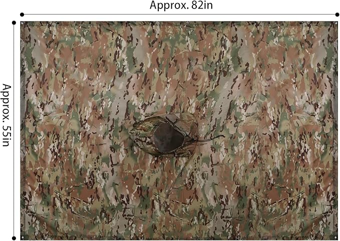 GRVCN Military Rain Poncho, Camouflage Raincoat Outdoor Waterproof Lightweight