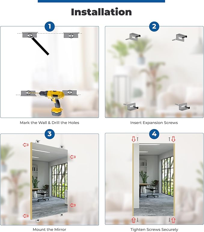 Glassless Large Mirror Shatterproof Unbreakable Wall Mirror for Gym, Dance Studio, Home Workout Room – 0.04mm Nano Film – Black 30" x 54"
