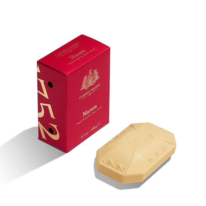 Caswell-Massey Marem Natural Bar Soap for Women, Moisturizing Body Soap Bar for All Skin Types, Made with Essential Oils & Plant-Based Formula for Soft Skin, 3.5 oz