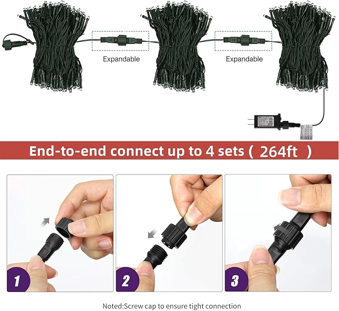 HOME LIGHTING 66ft Christmas Decorative Mini Lights, 200 LED Green Wire Fairy Starry String Lights Plug in, 8 Lighting Mode, for Indoor Outdoor Xmas Tree Wedding Party Garden Decoration (Red & White)