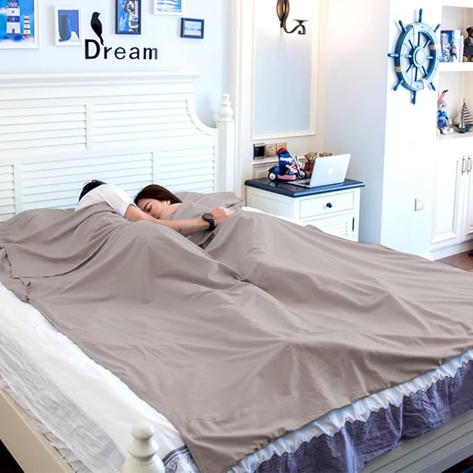 Sleeping Bag Liners Lightweight Travel Camping Sheet Sleep Bag Liner Adults Lightweight Warm Weather Hotel Compact Portable Sleeping Sack Indoor Outdoor Hostels Traveling Backpacking Hiking Blankets