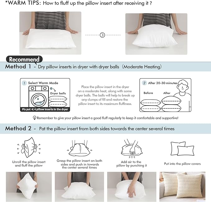 MIULEE Pack of 2 16x16 Inch Outdoor Pillow Inserts Waterproof Decorative Throw Pillow Insert, Square Lumbar Garden Pillow Form for Patio Sofa Couch