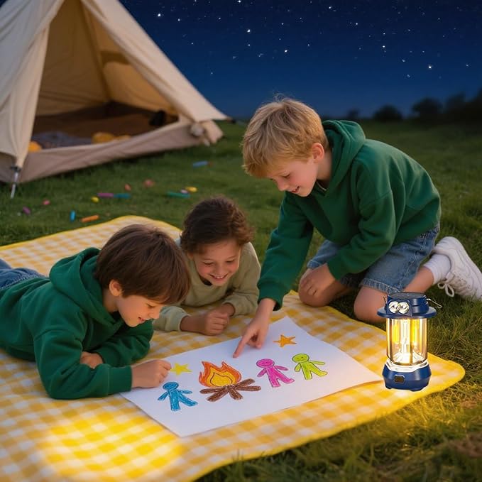 HOMY Camping Lantern Rechargeable, 5 Lighting Modes + SOS Flash - Dual Charging (USB-C/Solar) Portable & Water-Resistant , Ultra-Light Owl Lamp for Kids Camping Gift