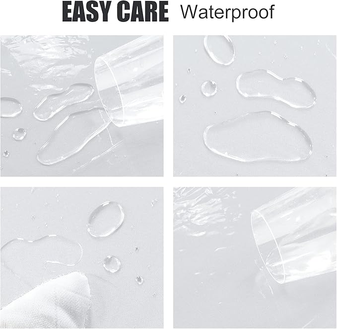 LUSHVIDA Round Waterproof Table Cover Elastic Vinyl Fitted Tablecloth Elastic Edged Plastic Table Cloth (Clear, Best for Up to 45"-56" Round)