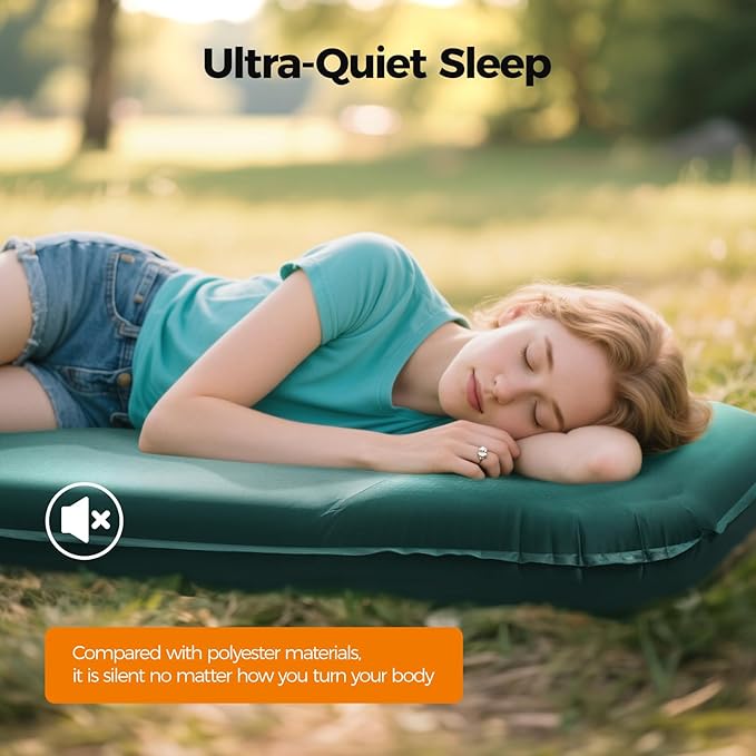 OGERY Self Inflating Sleeping Pad with Electric Pump, 3.15" Ultra-Thick Memory Foam Camping Pad, 4 Season Camping Mattress Pad with Built-in Pillow, Camping Essentials Gear for Tent Travel Car