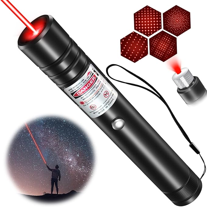 [Professional] Rechargeable Red Line Light Flashlight Long Distance Range for TV/LED/LCD Screens Tactical Flashlights Presentation Office/Outdoors/Astronomic/Construction [001]