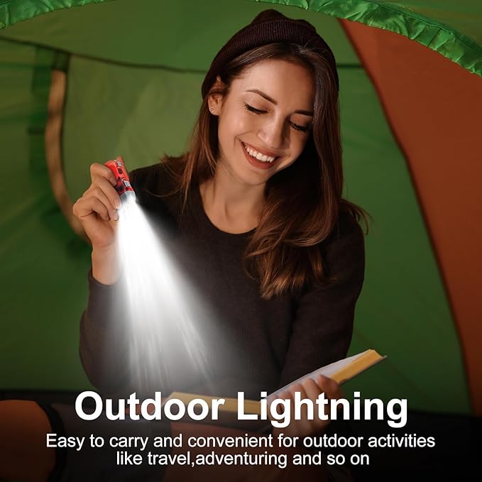 Mudder 24 Pieces Hand Crank Flashlight with LED Self Powered Charging Torch Dynamo for Camping Emergency(Red, Grey, Yellow, Green)