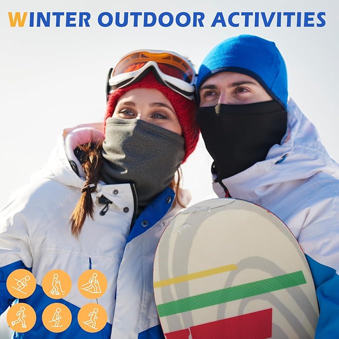HONGTEYA Winter Neck Gaiter Warmer for Men&Women,Windproof Face Mask Face Cover for Cold Weather Skiing Outdoor Sports