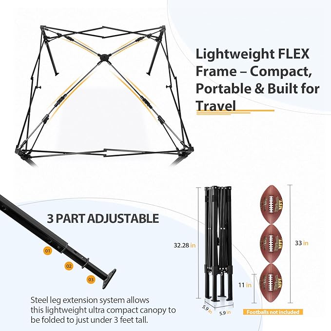 EAGLE PEAK Flex Ultra Compact 4x4 Pop-up Canopy, Sun Shelter, Changing Room, Portable Privacy Canopy Cabana for Pool, Fashion Photoshoots, or Camping, American Flag