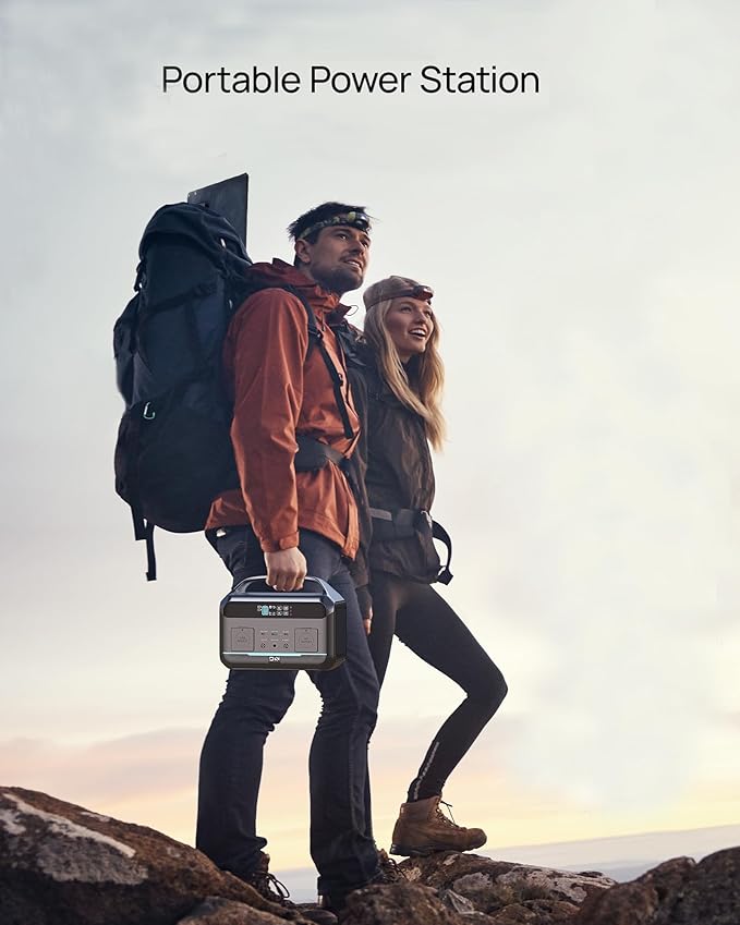 Portable Power Station 600W (1200W Surge), 576Wh (180,000mAh) Solar Generator, LFP Battery 1Hour Fast Charging, 100W USB-C Output, Power Bank for Home & Emergency Backup, RVs, CPAP (Solar Optional)