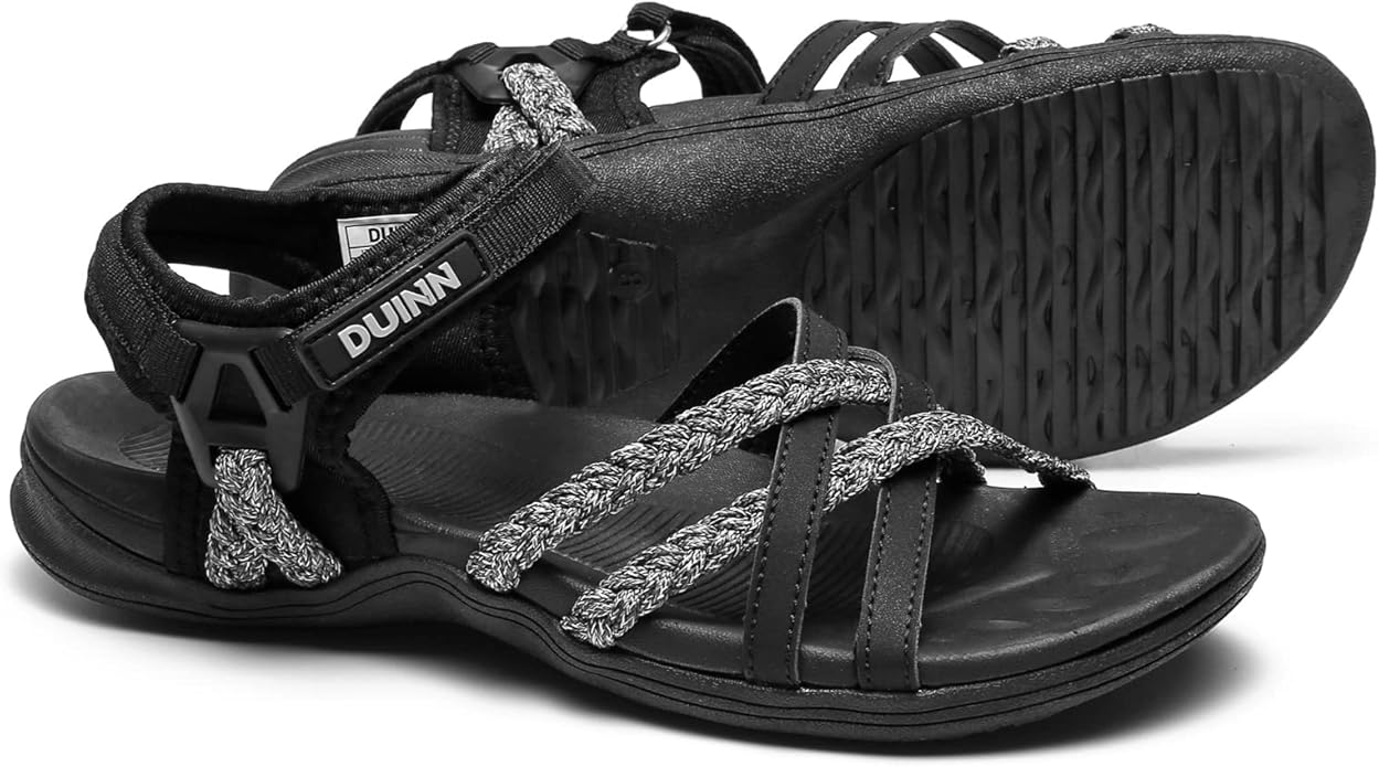 UBFEN Womens Hiking Comfort Sport Sandals Beach Vacation Camping Casual Sport Sandals with Adjustable Straps and Arch Support
