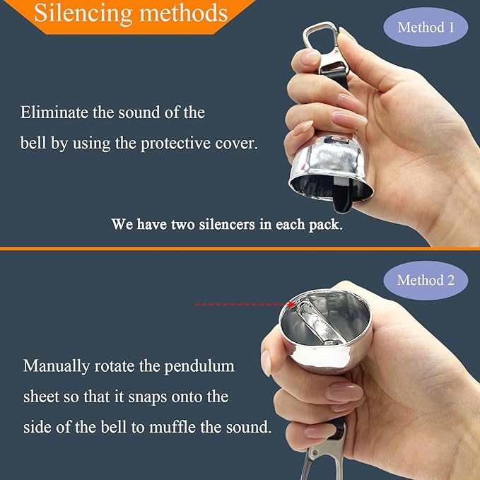 Loud Bear Bell with Silencer | Hiking Accessories | Emergency Whistle & Copper Bell for Hiking, Backpacking, Survival, Biking, Fishing, Climbing, Camping