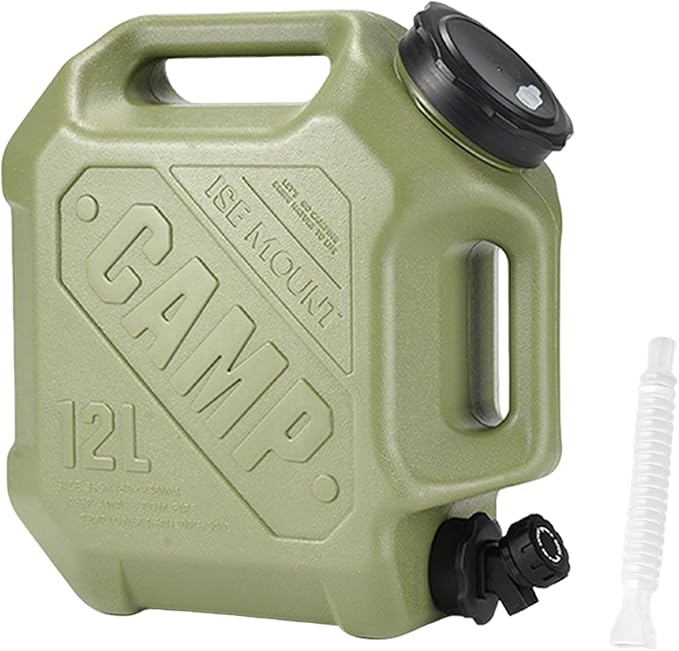 3.2 Gallon Water Jug with Spigot, Portable Water Tank BPA Free, Leak-Proof Water Containers for Camping Water Storage Containers for Emergency Outdoor Hiking Picnic, Green/Black/Yellow