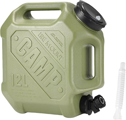 3.2 Gallon Water Jug with Spigot, Portable Water Tank BPA Free, Leak-Proof Water Containers for Camping Water Storage Containers for Emergency Outdoor Hiking Picnic, Green/Black/Yellow