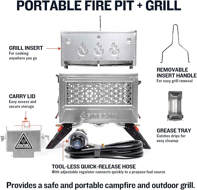 Ignik FireCan Deluxe Portable Propane Fire Pit and Grill