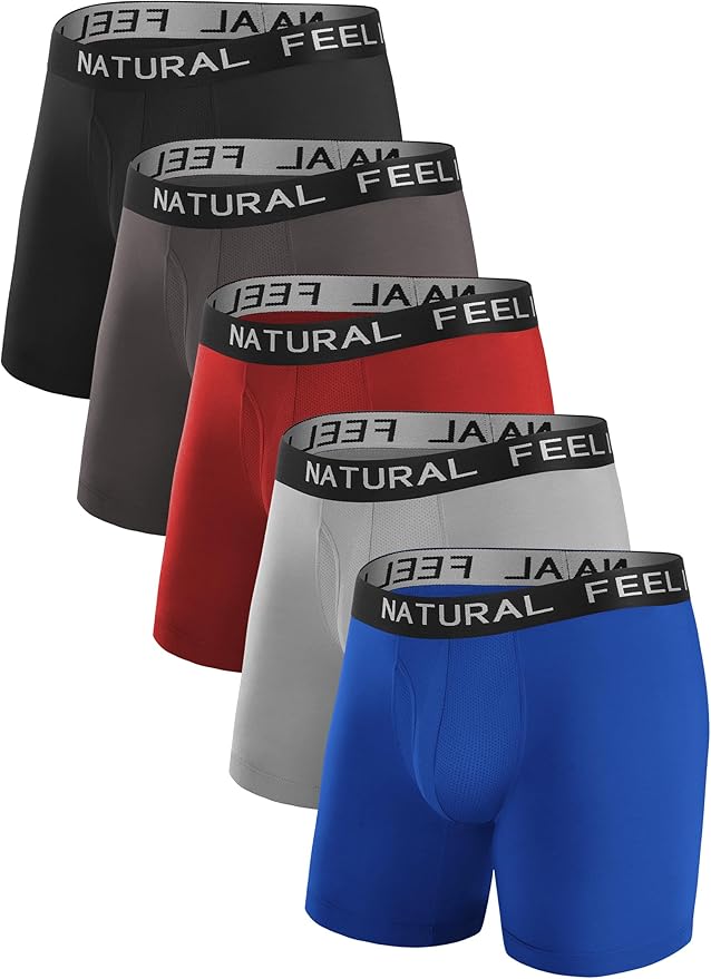 Natural Feelings Mens Underwear Coolzone Boxer Briefs for Men Pack Stretch Performance Quick Dry Sports Underwear