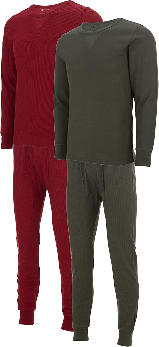 DARESAY Mens Thermal Long Sleeve Shirt & Pant - Base Layer for Tshirts & Jackets - Long Johns For Men Base Layer Set (2-Sets)