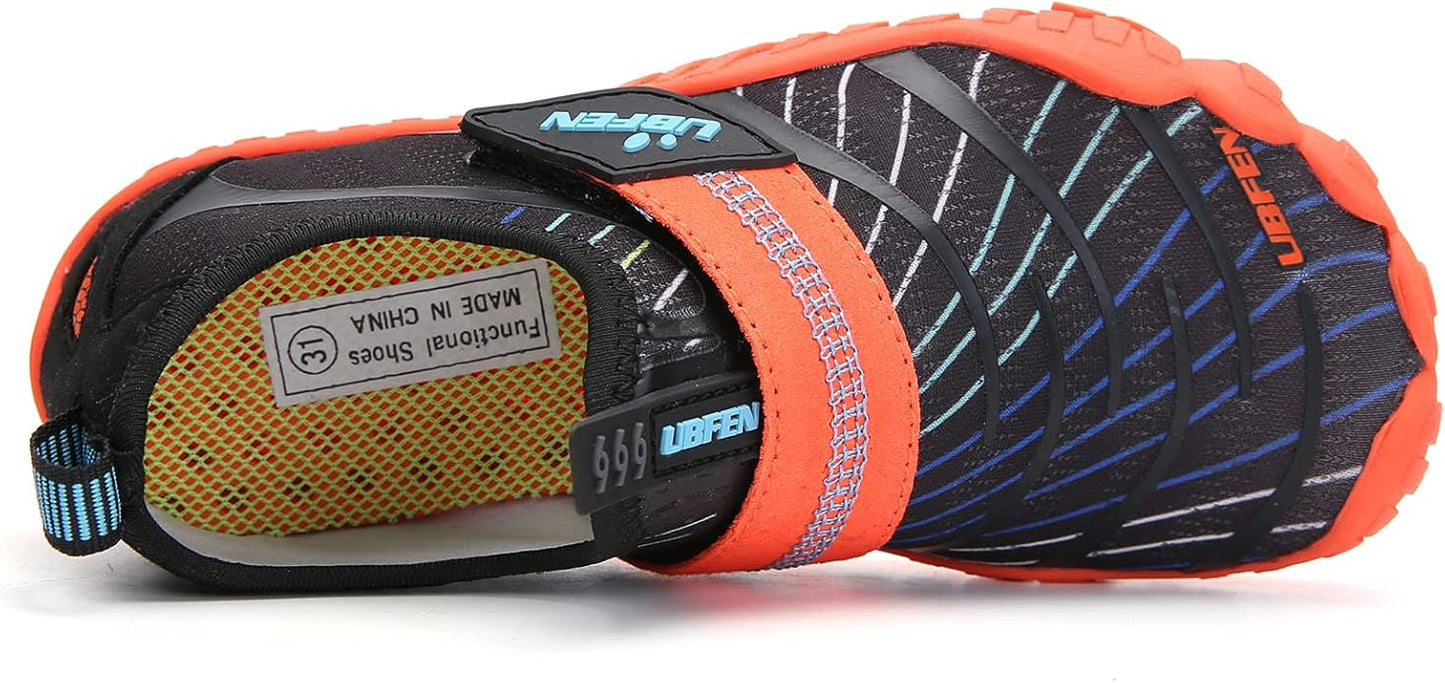 UBFEN Water Shoes for Kids Boys Girls Aqua Socks Barefoot Beach Sports Swim Pool Quick Dry Lightweight Toddler Little Big Kid