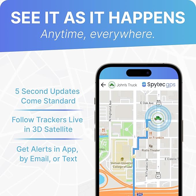 Spy Tec Mini GPS Tracker for Vehicles & Kids | Up to 14-Day Battery Life | Geofencing, Portable Real Time GPS Car Tracker w/Lifetime Support | Subscription Required