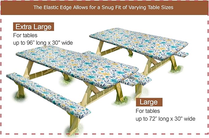 LAMINET Picnic Table Cover Floating Floral - Small