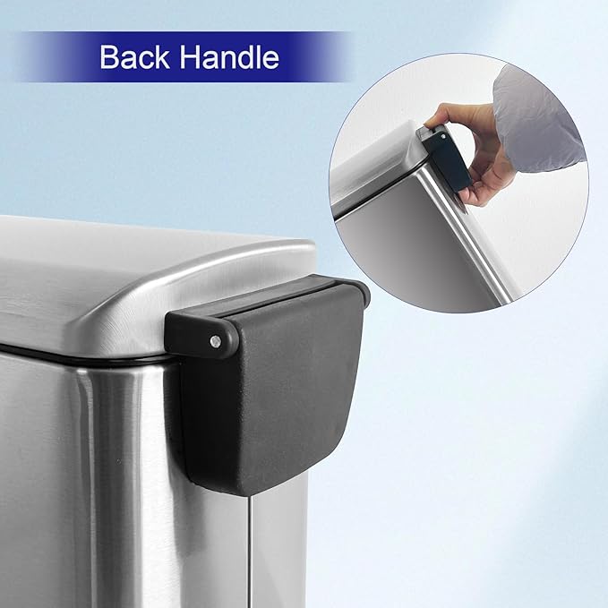 Bathroom Trash Can with Lid，5L/1.3 Gallon Trash Can with Removable Liner Bucket, Small Garbage can for Bathroom,Bedroom,Home Office,Silver