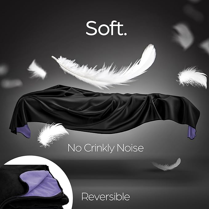 Waterproof Blanket Large – No Mess Soft and Cozy Waterproof Throw Blanket Against Accidents, Spill & Stain Proof Easy to Clean Splash Blanket Cover, Reversible Purple/Black 80”x90”
