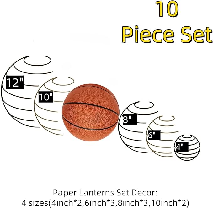 Orange Paper Lanterns Decorative 10pcs Party Hanging Decorations for Halloween Thanksgiving Birthday Baby Shower Graduation Fall Themed Decor Chinese Paper Lanterns DIY Activities