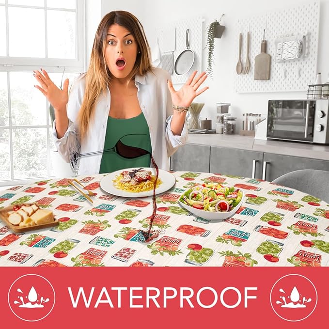 LAMINET Elastic Fitted Table Cover - Garden to Table - Small Round - Fits Tables up to 44" Diameter