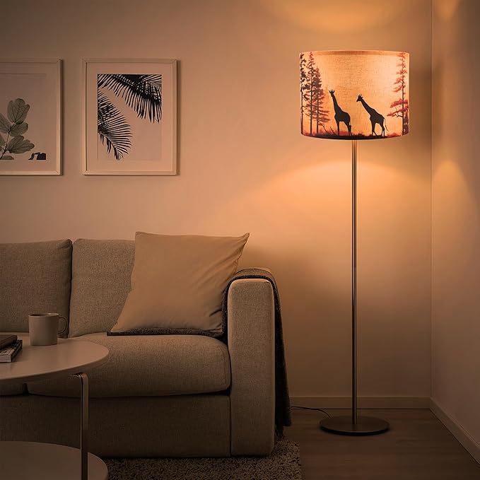 Lamp shades Set of 2, Medium Giraffe Fabric Lampshades for Table Lamps, Floor Lamps, 13" Top x 13" Bottom x 10" High (Spider) Hand Crafted Replacement Lampshades,Lamp Shade Harp Holder Not Included