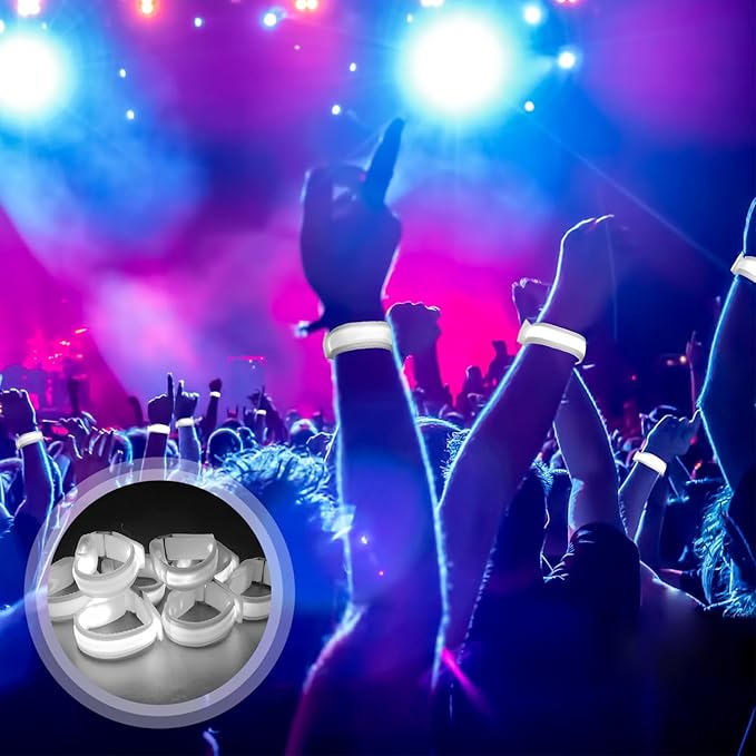 M.best 8pcs LED Light Up Bracelets Glow Flashing Wristbands Glow in The Dark Party Supplies for Wedding, Raves, Concert, Camping,Sporting Events, Party