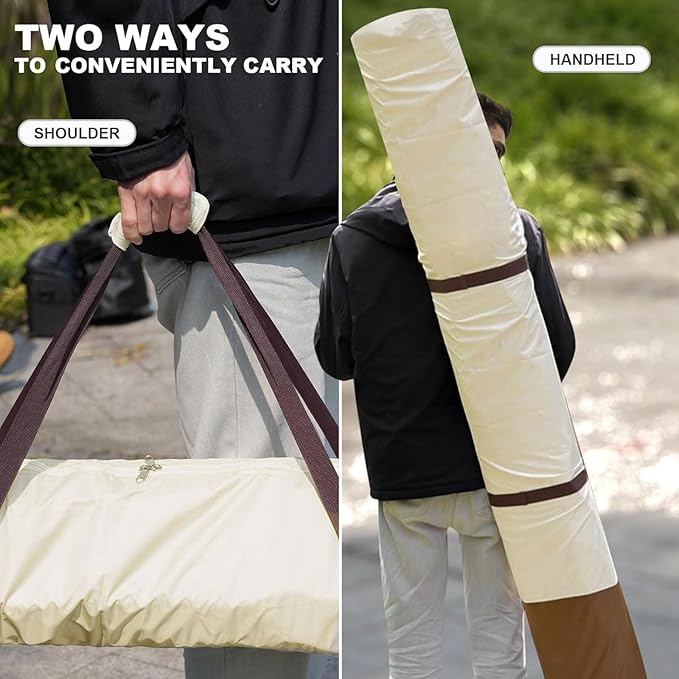 67 Inch Waterproof Umbrella Storage Bag for Outdoor Beach Umbrella bag, Oversized Hammock and Steel Stand With Handles and Zippers,Tent Pole Bag,Travel Sports Equipment Bag,Beige
