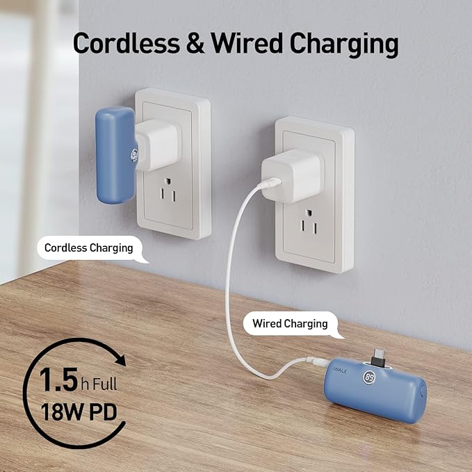 iWALK USB-C Portable Charger for iPhone 15/16, Mini 20W 4,800mAh Wireless Power Bank Fast Charging Travel Battery Pack Compatible with iPhone 16/15/15 Plus/15 Pro/15 Pro Max, Andriod Phone Samsung