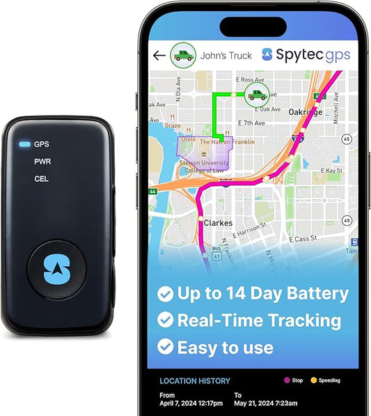 Spy Tec Mini GPS Tracker for Vehicles & Kids | Up to 14-Day Battery Life | Geofencing, Portable Real Time GPS Car Tracker w/Lifetime Support | Subscription Required