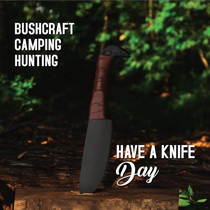 Bearded Viking Axe with Gift Viking Knife Also Leather Sheath | HandForged Carbon Steel bushcraft Hatchet | Vikings Heaven Valhalla (Throwing, Camping, Splitting, Chopping, Hiking) (Axe - 01)