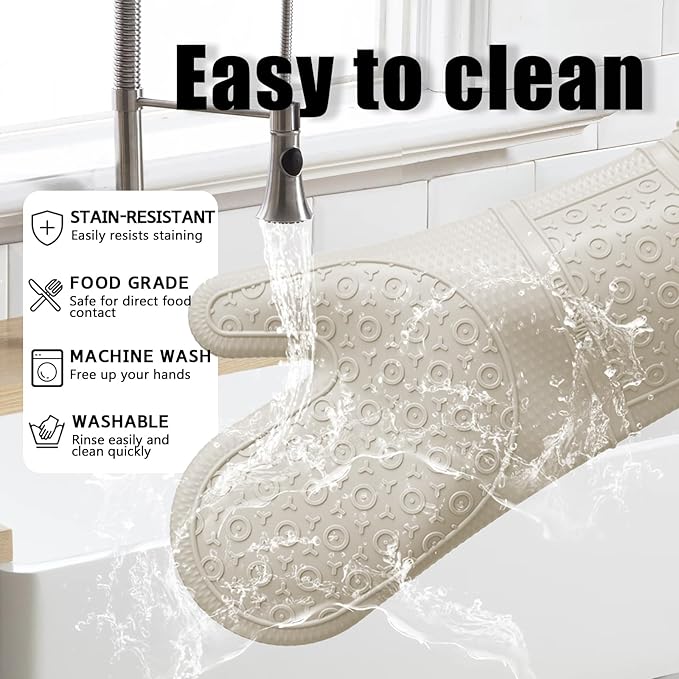 Oven Mitts with Heat-Resistant Hot Pads and Five Silicone Spatulas Designed for Kitchen Baking Cooking, Oven Glove Soft Cotton Lining, Waterproof, BPA-Free (Beige, 12.6)