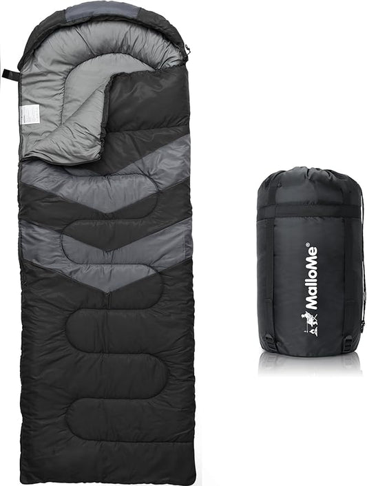 MalloMe Sleeping Bags for Adults Cold Weather & Warm - Backpacking Camping Sleeping Bag for Kids 10-12, Girls, Boys - Lightweight Compact Camping Essentials Gear Accessories Hiking Sleep Must Haves