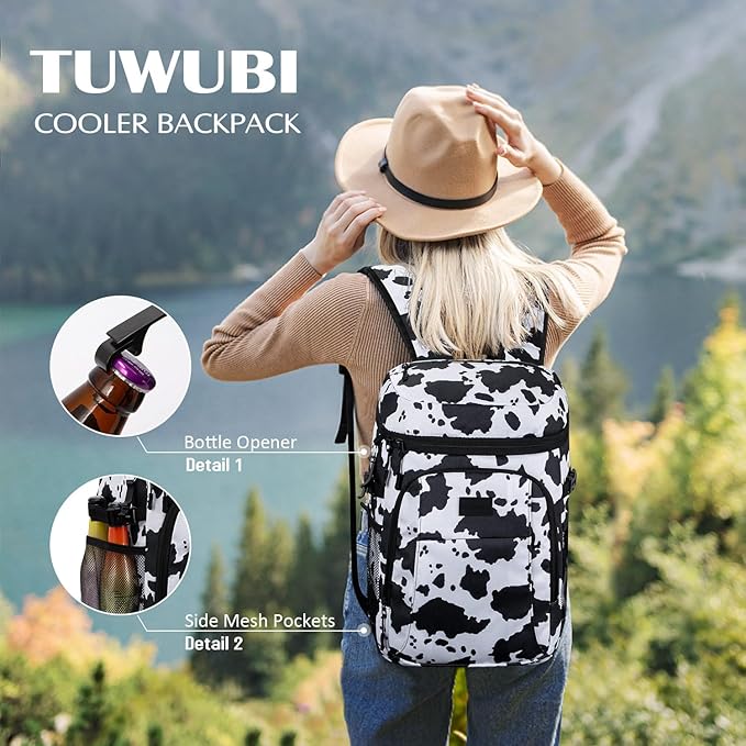 Tuwubi Cooler Backpack 35/42 Cans, Backpack Coolers Insulated Leak Proof for Men Women, Waterproof Soft Sided Lunch Camping Beach Travel Ice Chest Backpack Cooler Bag