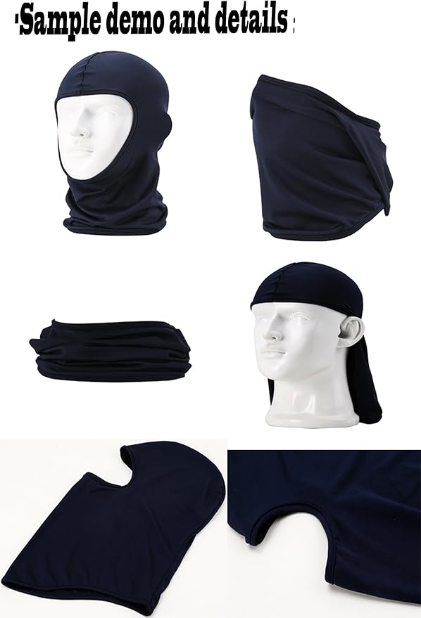 Pack of 3 Ski Mask Bandana Face Hat for Outdoor Airsoft Motorcycle Hood Helmet Balaclavas Headwear