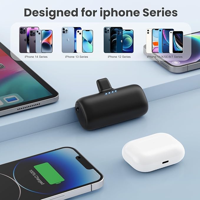 [2 Pack]Portable Charger for iPhone,5200mAh Mini Power Bank 20W PD Fast Charging Battery Pack,Portable Phone Charger Compatible With iPhone 14/14 Pro Max/13/13 Pro Max/12/12 Mini/11Pro/XS Max/XR/8/7/6