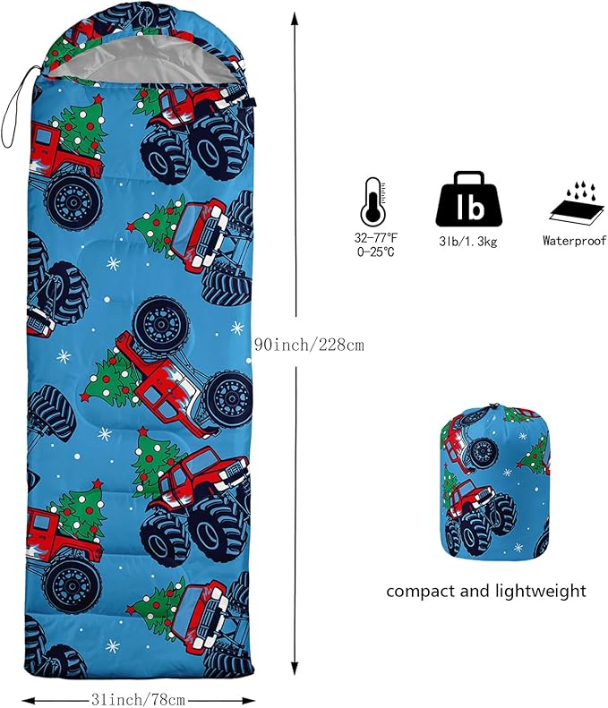 QOOMO Camping Sleeping Bags,3 Season Warm & Cool Weather,Lightweight,Waterproof Sleeping Bags for Adults & Kids,Traveling,and Outdoors,Camping Gear Equipment