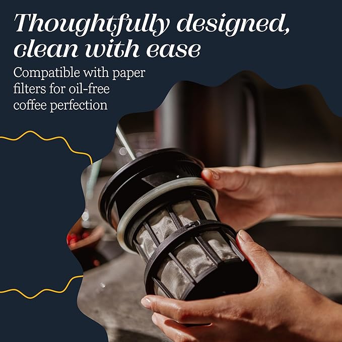 ESPRO - P3 French Press Coffee Maker – Patented Double Microfilter for Sludge and Grit Free Coffee, Black, 18 oz