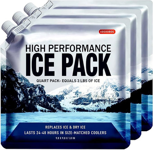 Reusable Ice Packs for Coolers Long Lasting Gel Freezer Packs for Cooler Bag Backpacks, Lunch Box, Cooler Bag, Keeps Food Cold Fresh (Set of 3)